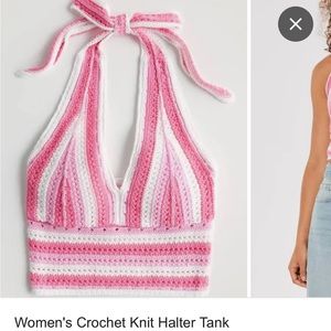Women's Crochet Knit Halter Tank